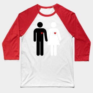 Woman and man black and white Baseball T-Shirt